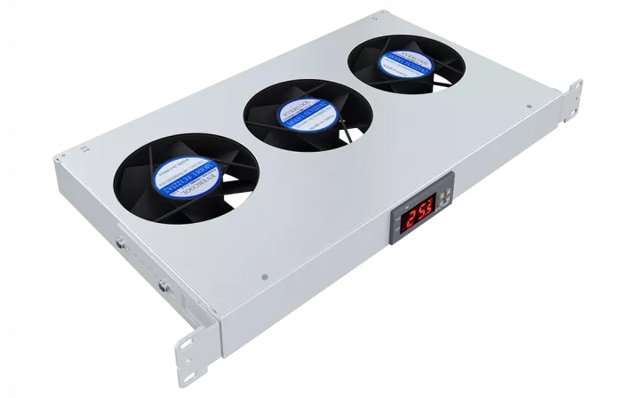 Вентиляторный модуль , 3 вентилятора с цифровым термореле ВМ-3-19"-Т-2 ССД