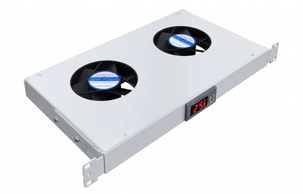 Вентиляторный модуль , 2 вентилятора с цифровым термореле  ВМ-2-19"-Т-2 ССД