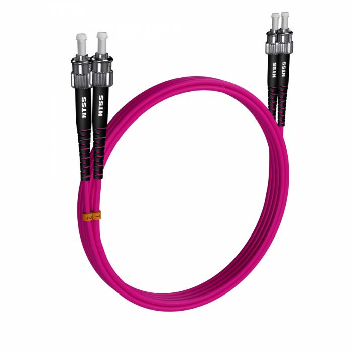 Шнур оптический NTSS PREMIUM dpc ST/UPC-ST/UPC 50/125 OM4 2.0мм 3м LSZH (патч-корд)