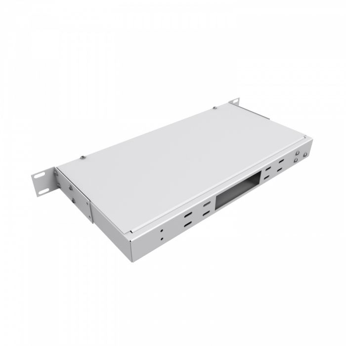 Кросс NTSS оптический 19'' укомплектованный 1U, 16 портов SC/UPC duplex, 62.5/125 мкм (сплошная панель, сплайс-кассета, пигтейлы, КДЗС, адаптеры) серый RAL 7035