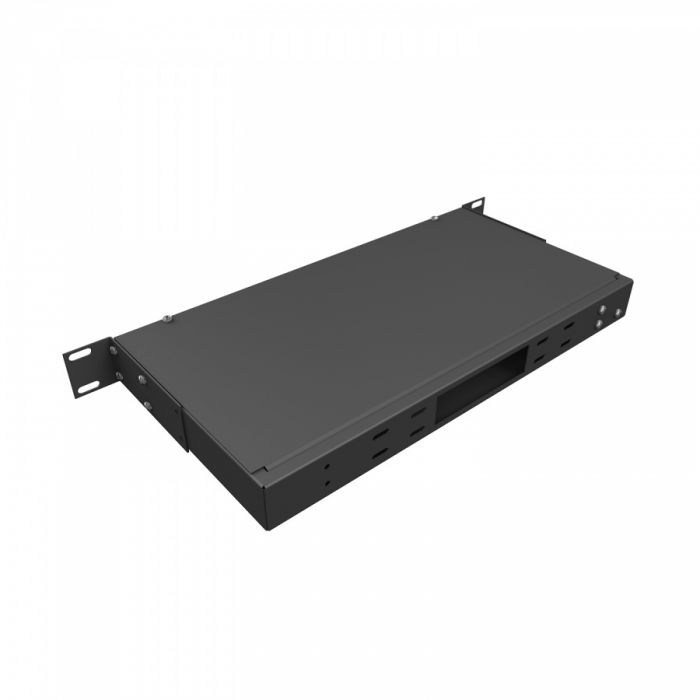 Кросс NTSS оптический 19'' укомплектованный 1U, 20 портов SC/UPC, 50/125 мкм ОМ4 (планки, сплайс-кассета, пигтейлы, КДЗС, адаптеры) черный RAL 9005
