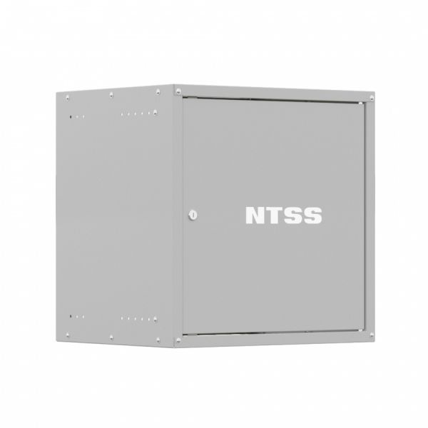 Шкаф настенный телекоммуникационный NTSS LIME 18U 550х450х900мм, 2 профиля 19, дверь сплошная металл, боковые стенки несъемные, разобранный, серый RAL 7035