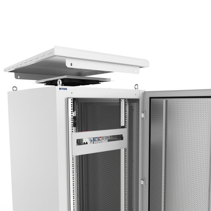 Шкаф напольный климатический NTSS RT 42U (ШхВхГ) 600x2175x800 мм, 4 профиля 19, с обогревом 400W и вентиляцией, IP55, серый RAL 7035