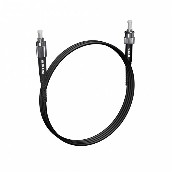 Шнур оптический NTSS spc FC/APC-ST/UPC 9/125 3.0мм 1м черный LSZH (патч-корд)