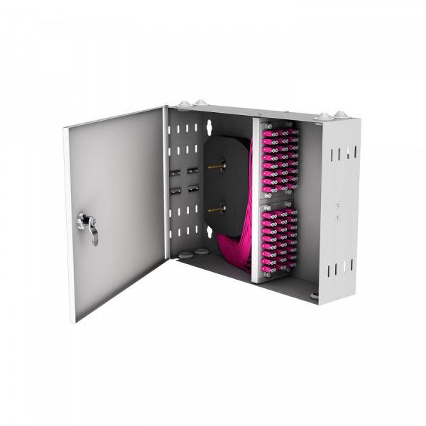 Кросс настенный NTSS PREMIUM, предсобранный, 24 порта LC/UPC duplex, 50/125 мкм OM4