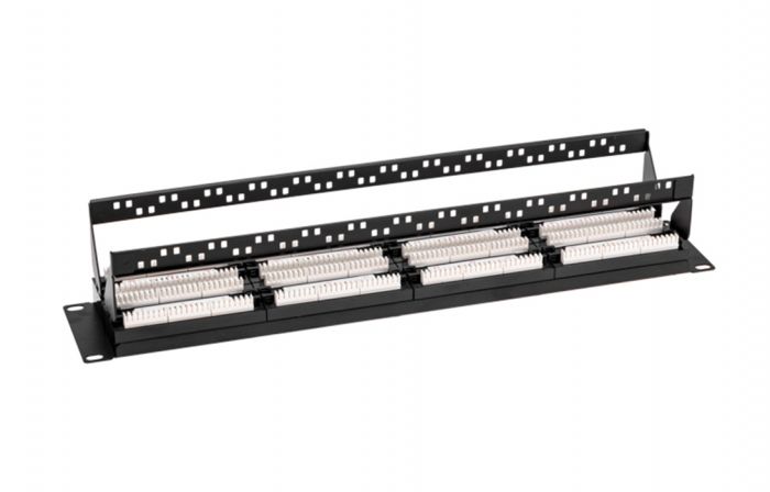 02-0032 REXANT PRO Патч-панель с кабельными органайзерами 19", 2U, 48 портов, UTP, RJ-45, CAT5e
