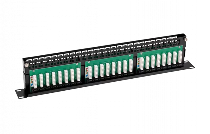 02-0033 REXANT PRO Патч-панель высокой плотности с кабельными органайзерами 19", 1U, 48 портов, UTP, RJ-45, CAT 5e