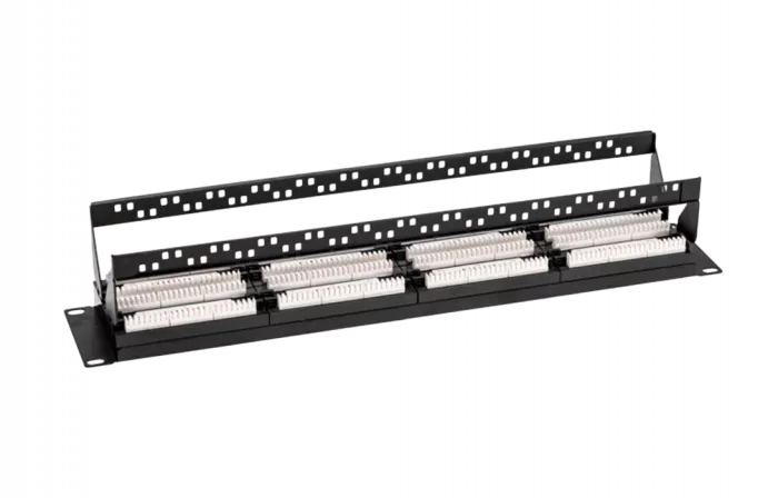 02-0032 REXANT PRO Патч-панель с кабельными органайзерами 19", 2U, 48 портов, UTP, RJ-45, CAT5e