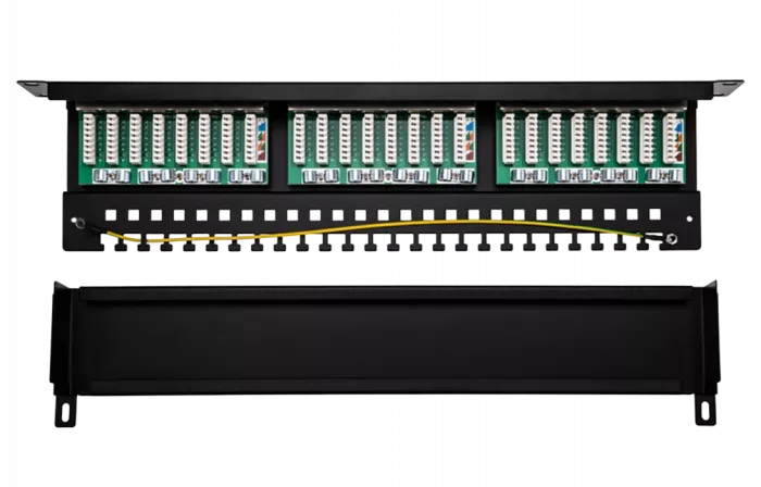 02-0041 REXANT PRO Патч-панель 19", 1U, 24 порта, STP, RJ-45, CAT 5e