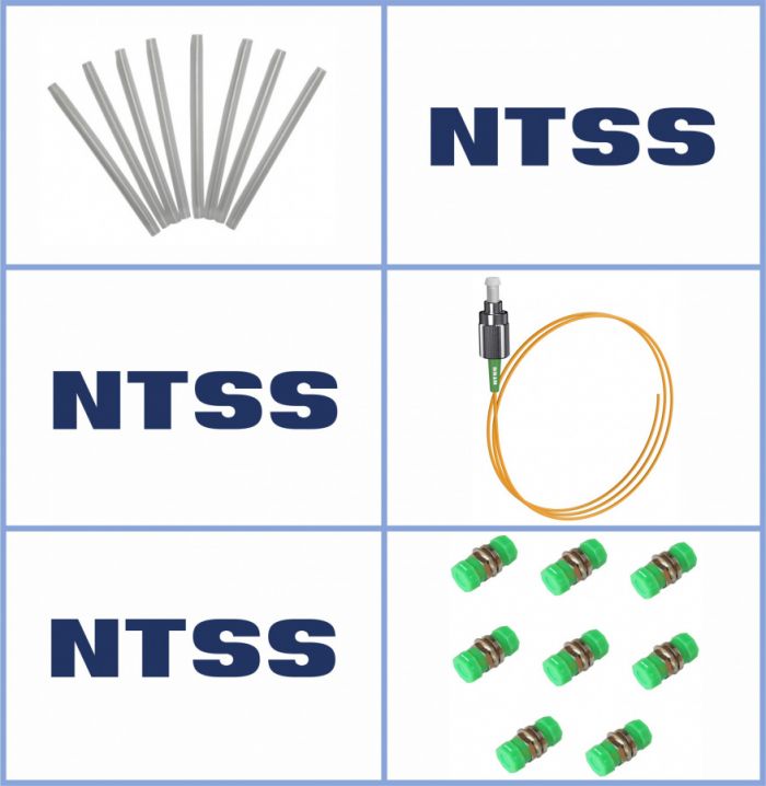 Кросс NTSS оптический настенный Микро, укомплектованный, 4 порта FC/APC, 9/125 мкм (сплошная панель, ложемент, пигтейлы, КДЗС, адаптеры) серый RAL 7035