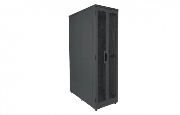 Шкаф телекоммуникационный напольный серверный черный 19",33U(800x1000) , ШТ-НП-С-33U-800-1000-ПП-Ч передняя,задняя двери перфорированные ССД