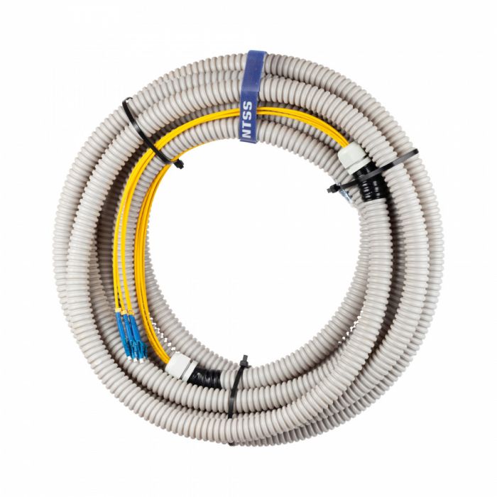 Сборка кабельная NTSS 16ов, LC/UPC-LC/UPC 50/125мкм OM3, длина 20м, вывод 0.4м, буфер 3мм (NTSS-FO-D-IN/OUT-503-16-LSZH) в гофре