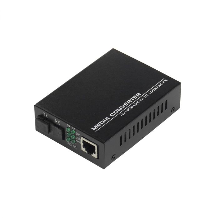 WDM медиаконвертер NTSS с RJ45 портом 10/100Base-T и 10/100Base-FX с разъемом SC, рабочая длина волны (передача/прием) 1310/1550 нм, SM, дальность до 20 км, DC 5В 2A