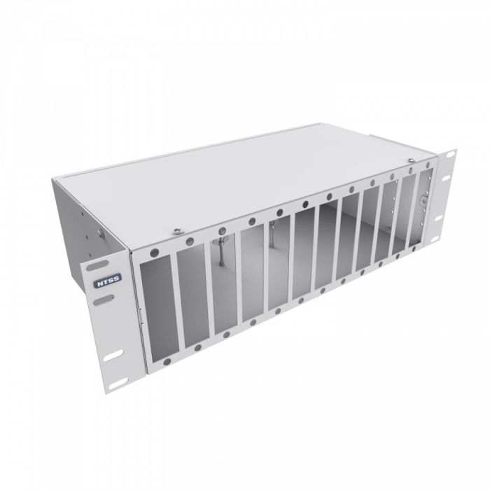 Кросс NTSS оптический 19'' укомплектованный 3U, 96 портов SC/UPC, 9/125 мкм (планки, сплайс-кассета 3шт, пигтейлы, КДЗС, адаптеры) серый RAL 7035