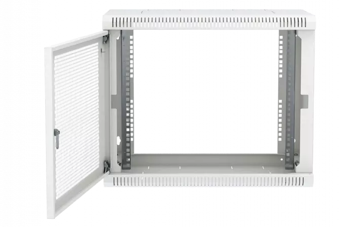 Шкаф телекоммуникационный настенный разборный 19”,9U(600x350), ШТ-НСр-9U-600-350-П дверь перфорированная ССД