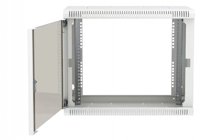 Шкаф телекоммуникационный настенный разборный 19”,12U(600x550), ШТ-НСр-12U-600-550-С дверь стекло ССД
