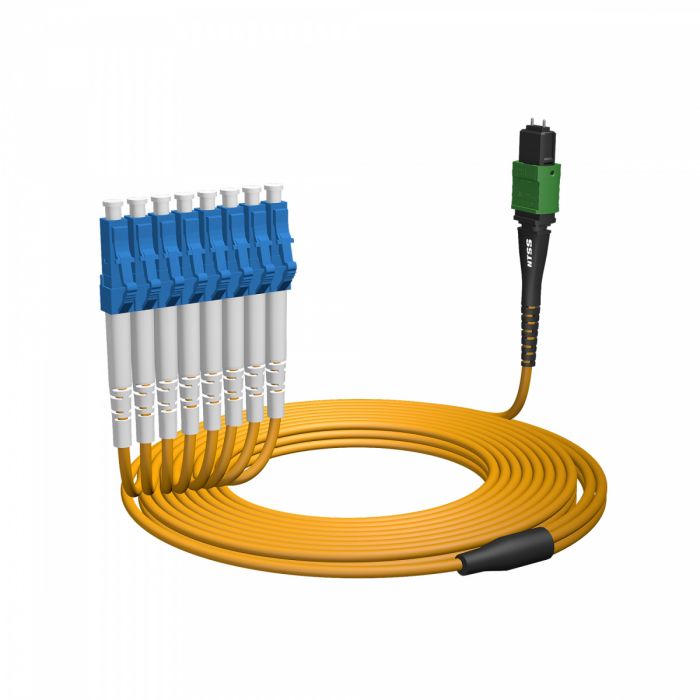 Волоконно-оптическая сборка fan-out NTSS PREMIUM 12ов, MTP/APC (male)-LC/UPC, 9/125 OS2, вывод 1м, буфер 2.0мм, 5м, LSZH