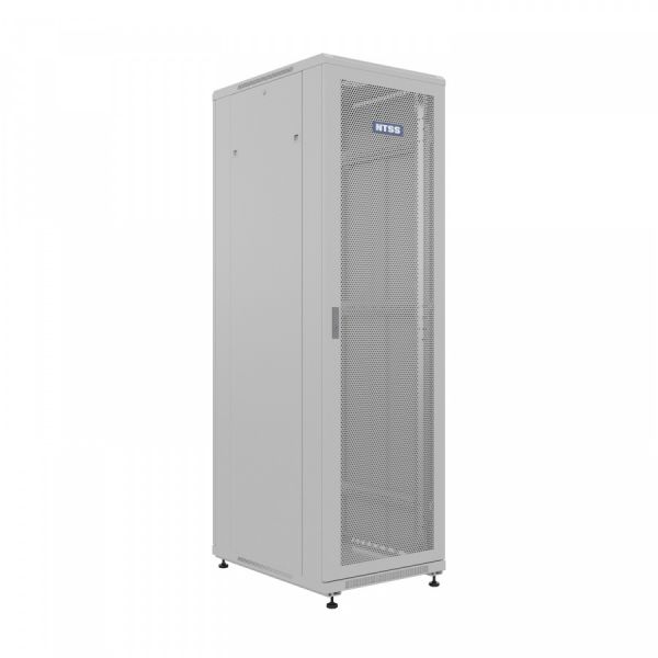 Шкаф напольный универсальный серверный NTSS R 47U 800х800мм, 4 профиля 19, двери перфорированная и перфорированная, боковые стенки съемные, регулируемые опоры, разобранный, серый RAL 7035