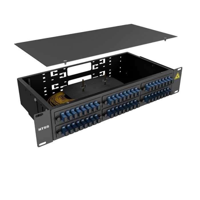 Кросс 19" NTSS PREMIUM, предсобранный 2U, 48 портов SC/UPC, 9/125 мкм, черный