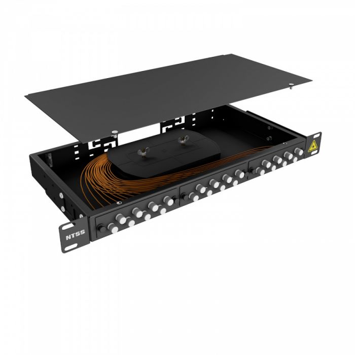 Кросс 19" NTSS PREMIUM, предсобранный 1U, 4 порта FC/UPC, 50/125 мкм, черный