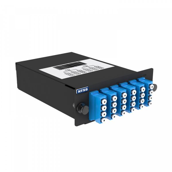 Кассета кроссовая NTSS PREMIUM 2 разъема MTP/АPC (male) 9/125, на 24 LC/UPС (6 QLC/UPC), полярность А, черный
