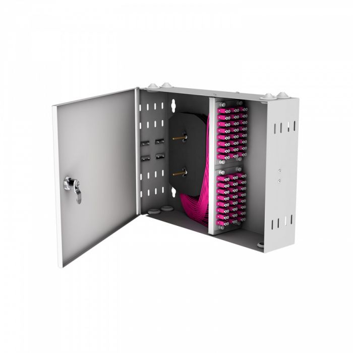 Кросс настенный NTSS PREMIUM, предсобранный, 48 портов LC/UPC duplex, 50/125 мкм OM4