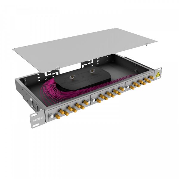 Кросс 19" NTSS PREMIUM, предсобранный 1U, 16 портов ST/UPC, 50/125 мкм OM4