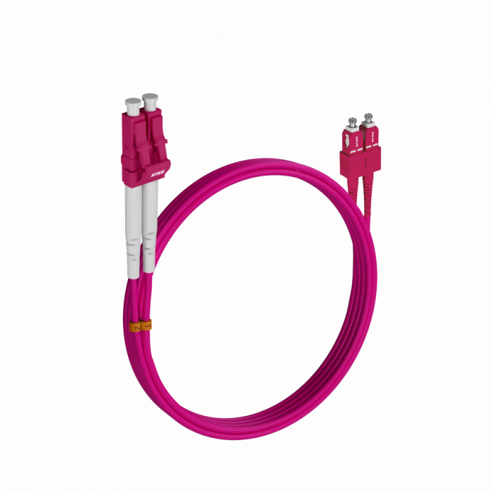 Шнур оптический NTSS PREMIUM dpc LC/UPC-SC/UPC 50/125 OM4 3.0мм 2м LSZH (патч-корд)