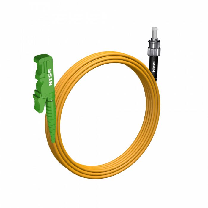 Шнур оптический NTSS spc E2000/APC-ST/UPC 9/125 3.0мм 10м LSZH (патч-корд)