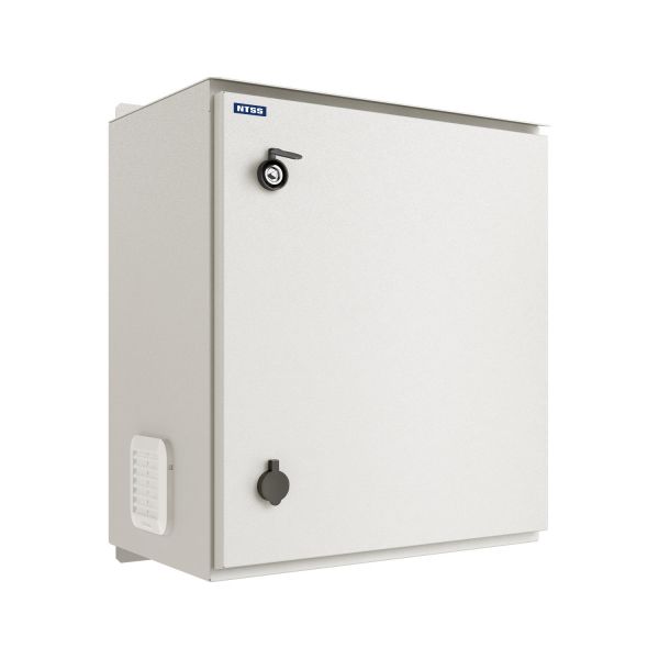 Шкаф настенный NTSS WTR (ШхВхГ) 500x600x300 мм, с монтажной платой, обогревом и вентиляцией, IP55, серый RAL7035