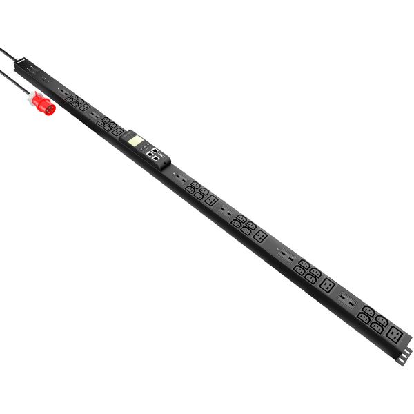 Блок распределения питания NTSS Switched, 1ф16А, 11 кВт, 3 автоматических выключателя, (24)С13, (6)С19, 3м кабель с вилкой IEC 60309, 1562х65х65 мм