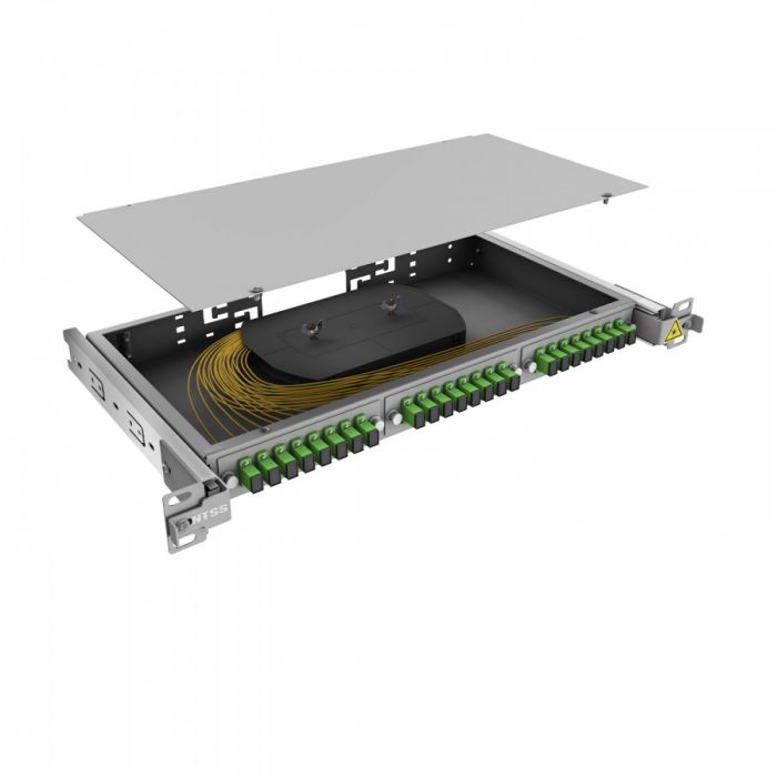 Кросс 19" NTSS PREMIUM выдвижной, предсобранный 1U, 24 порта SC/APC, 9/125 мкм