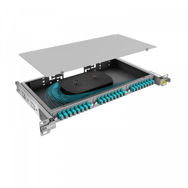 Кросс 19" NTSS PREMIUM выдвижной, предсобранный 1U, 24 порта LC/UPC duplex, 50/125 мкм OM3