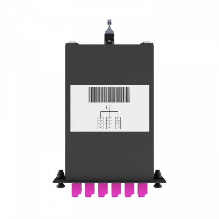 Кассета кроссовая NTSS PREMIUM 1 разъем MTP/UPC (male) 50/125 OМ4, на 12 LC/UPС (6 DLC/UPC), полярность А, черный