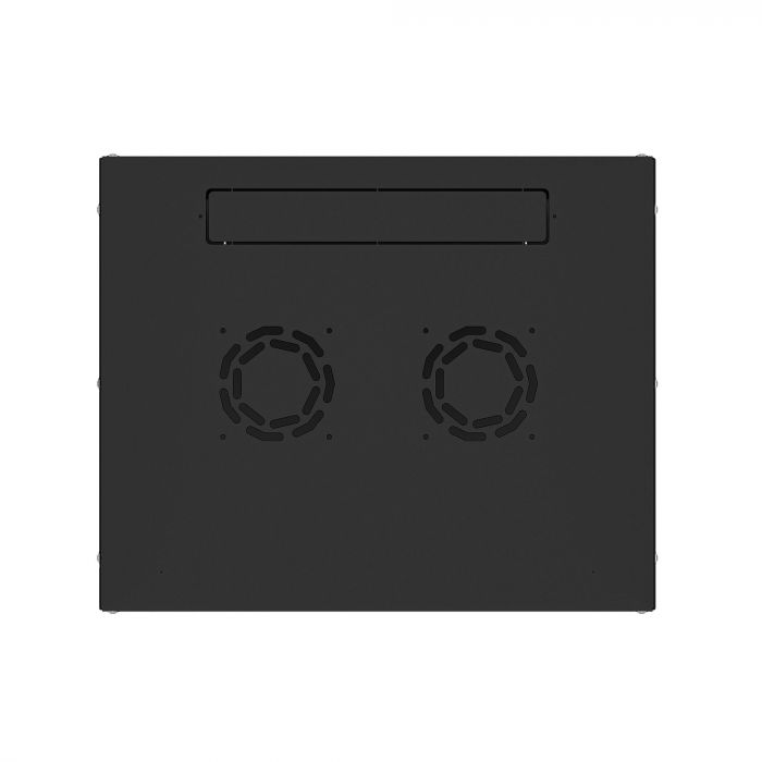 Шкаф настенный телекоммуникационный NTSS LIME 6U 550х600х370мм, 2 профиля 19, дверь стеклянная, боковые стенки несъемные, разобранный, черный RAL 9005