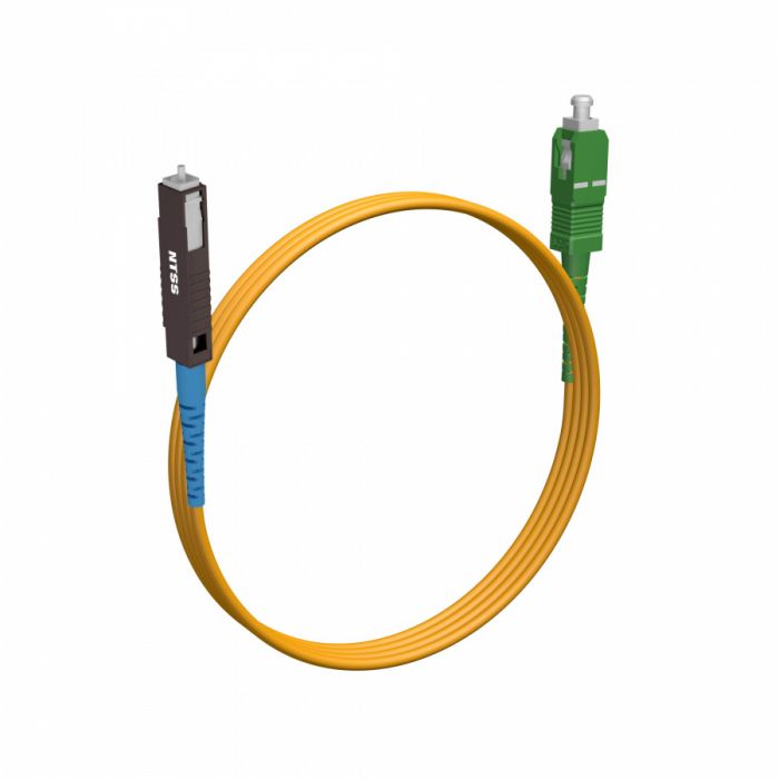 Шнур оптический NTSS spc MU/UPC-SC/APC 9/125 2.0мм 2м LSZH (патч-корд)