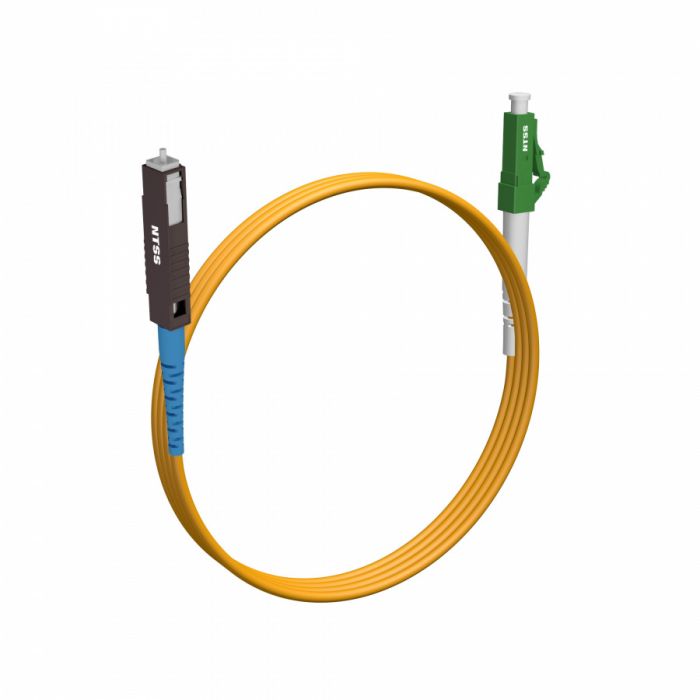 Шнур оптический NTSS spc MU/UPC-LC/APC 9/125 2.0мм 2м LSZH (патч-корд)