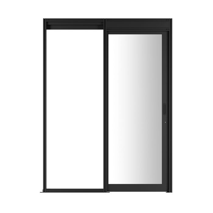 Дверной блок системы изоляции NTSS 42U, с одной механической дверью, стекло, с замком, для коридора без левого ряда шириной 800 мм, RAL 9005 чёрный