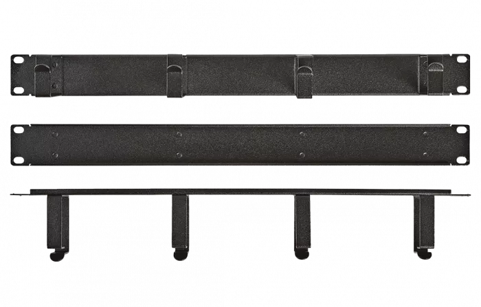 Органайзер кабельный горизонтальный 4 кольца ОКГ-19"-1U-Ч черный ССД