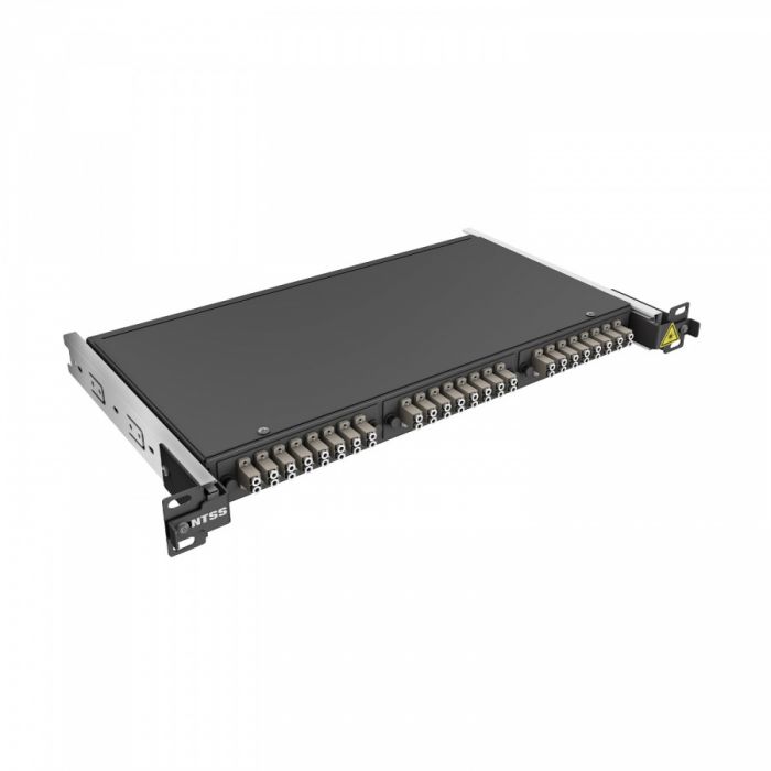 Кросс 19" NTSS PREMIUM выдвижной, предсобранный 1U, 16 портов LC/UPC duplex, 50/125 мкм, черный