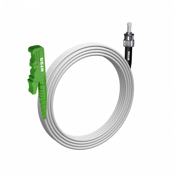 Шнур оптический NTSS spc E2000/APC-ST/UPC 9/125 G.657A1 3.0мм 20м LSZH (патч-корд)