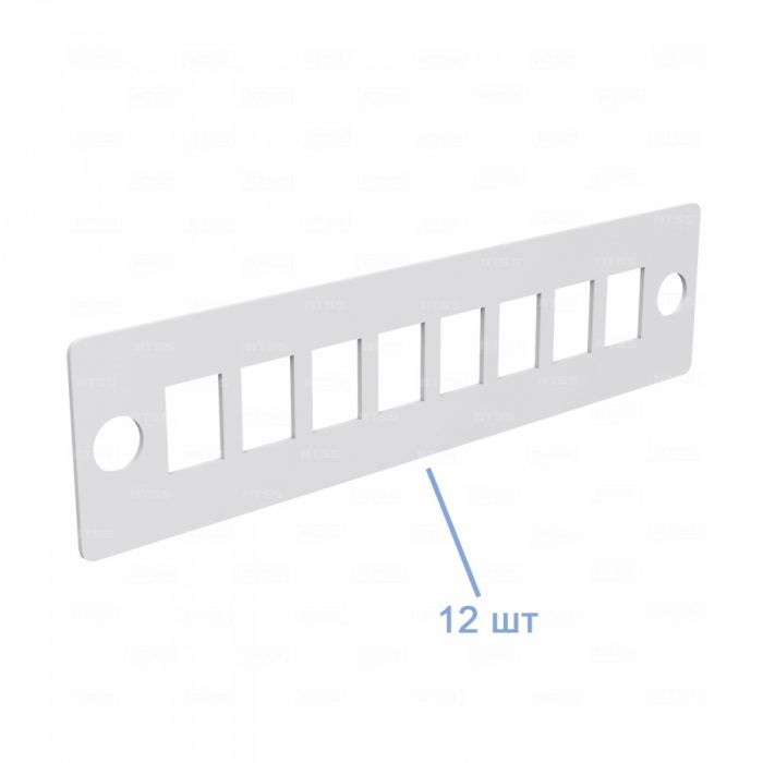 Кросс NTSS оптический настенный частично укомплектованный 64/96 портов 2LC (планка 2LC - 12шт, планка-заглушка-4шт, сплайс-кассета-6шт) серый RAL 7035
