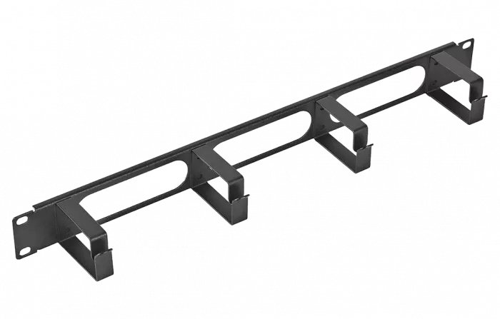 Органайзер кабельный горизонтальный с окнами 4 кольца 1U ОКО-19"-1U. цвет черный ССД