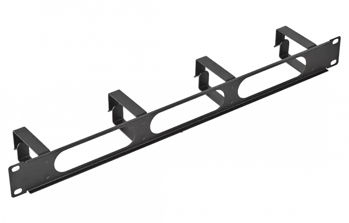 Органайзер кабельный горизонтальный с окнами 4 кольца 1U ОКО-19"-1U. цвет черный ССД