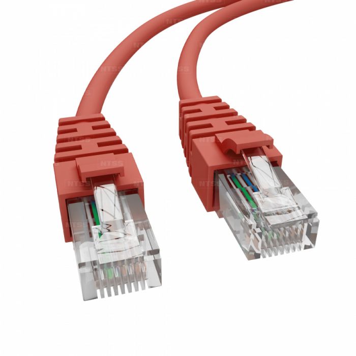 Патч-корд NTSS 2хRJ45/8P8C, T568B UTP 5e кат. литой 10 метров, LSZH, красный