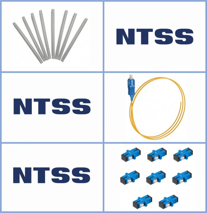 Кросс NTSS оптический настенный Мини, укомплектованный, 4 порта SC/UPC, 9/125 мкм (сплошная панель, ложемент, пигтейлы, КДЗС, адаптеры) серый RAL 7035