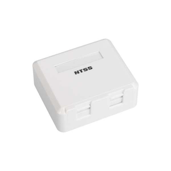 Настенная коробка NTSS PREMIUM для розеточных модулей типа Keystone 2xRJ45 со шторками белый