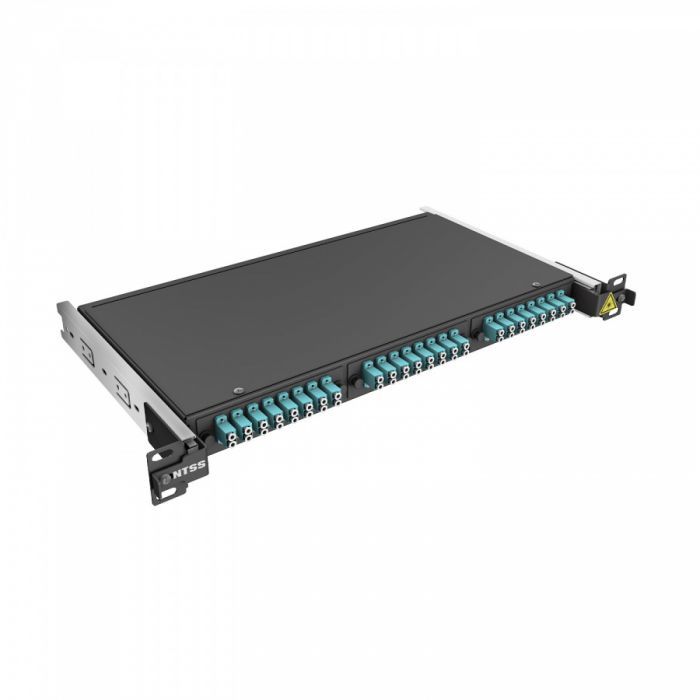 Кросс 19" NTSS PREMIUM выдвижной, предсобранный 1U, 8 портов LC/UPC duplex, 50/125 мкм OM3, черный