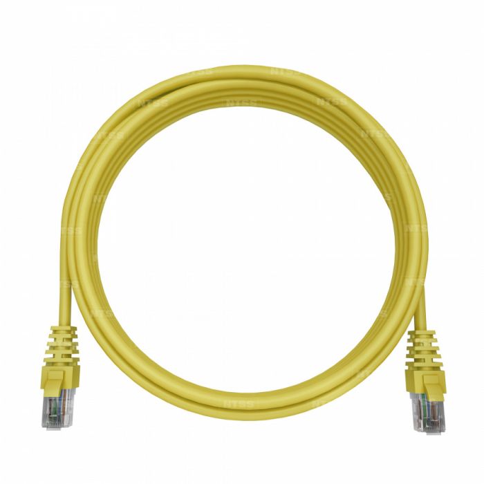 Патч-корд NTSS 2хRJ45/8P8C, T568B UTP 5e кат. литой 0.3 метра, LSZH, желтый