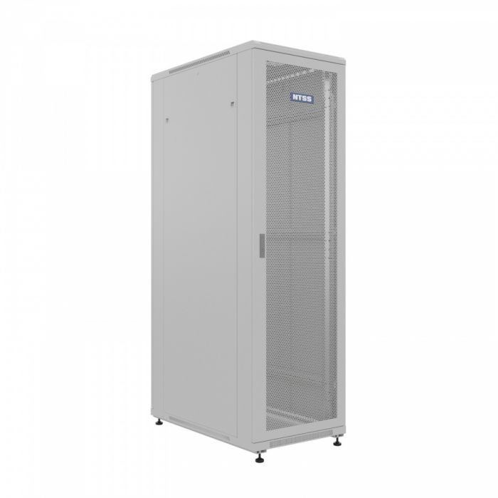 Шкаф напольный универсальный серверный NTSS R 47U 800х1000мм, 4 профиля 19, двери перфорированная и перфорированная, боковые стенки съемные, регулируемые опоры, разобранный, серый RAL 7035